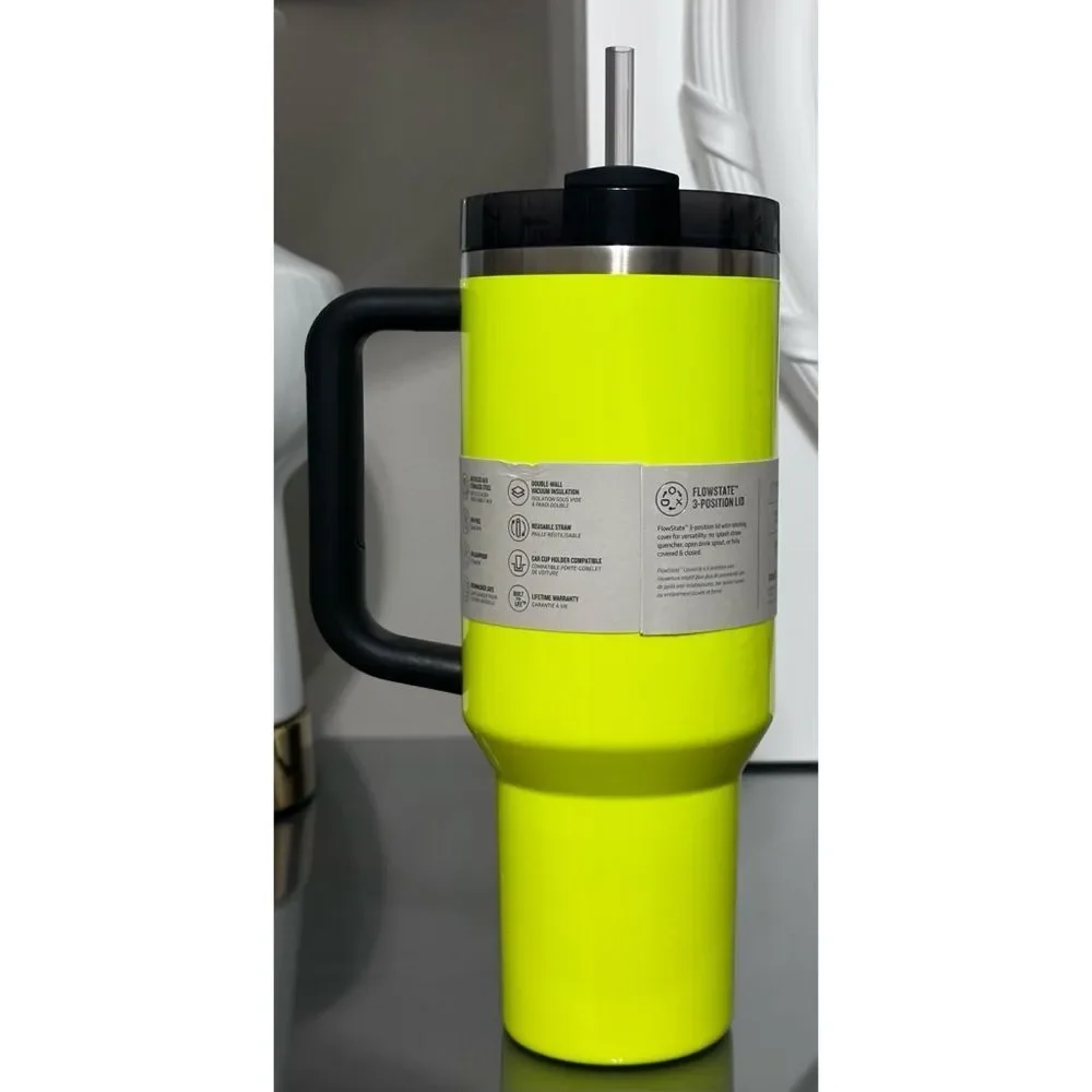 Stanley‎ Quencher H2.0 FlowState 40oz Tumbler, NEON YELLOW - Picture 3 of 5